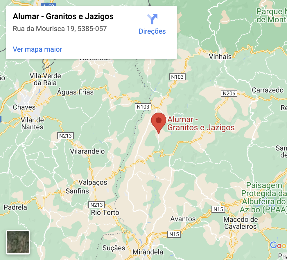 localização maps da Alumar - granitos, mármores e jazigos em granito, pedra para cozinha e granito para cozinha. maps location of Alumar - granite, marble and granite quarries, kitchen stone and granite for kitchens. cartes de localisation d'Alumar - granit, marbre et carrières de granit, pierre de cuisine et granit pour cuisines.